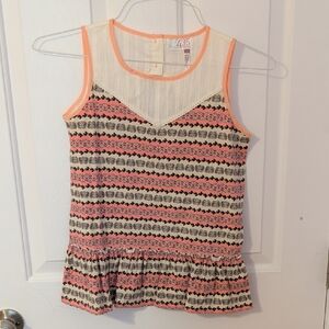 Matilda Jane 435 Orange Trim Sleeveless Top "Pogo Tank" NWOT